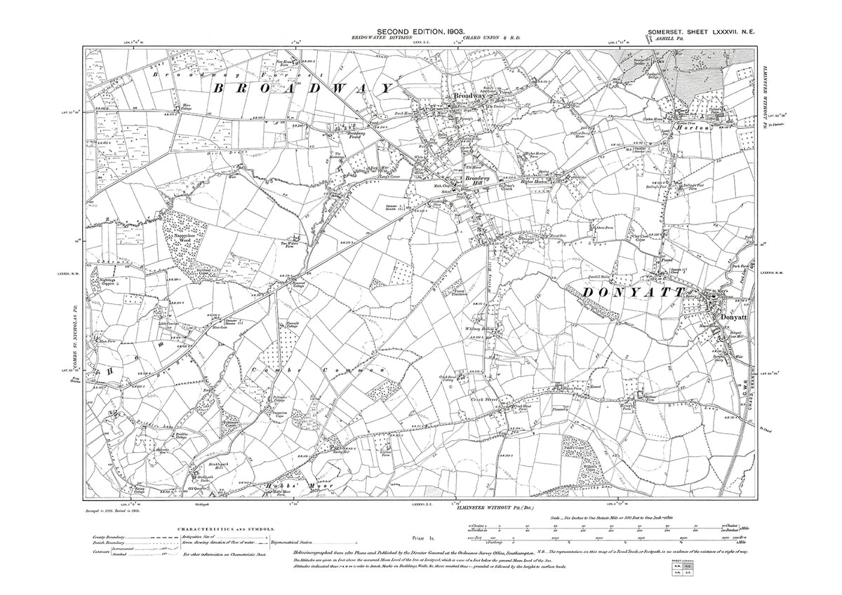 Broadway, Donyatt, old map Somerset 1903: 87NE – Old Map Downloads
