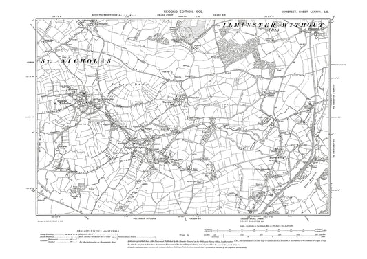 Combe St Nicholas, Wadeford, Chardleigh Green, old map Somerset 1903: 87SE