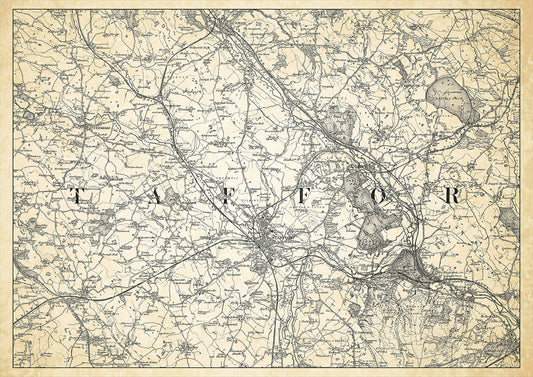 Stafford in 1898, showing the town and the surrounding area