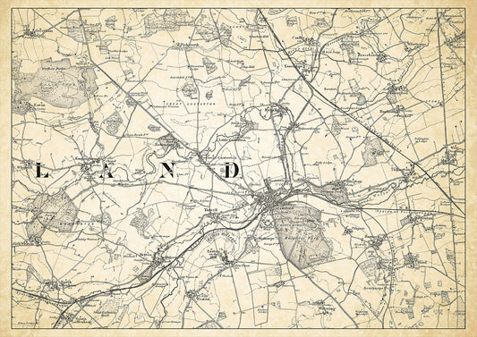 Stamford in 1898, showing the town and the surrounding area