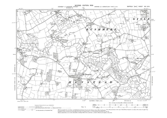 Henstead, Mutford, Rushmere, Gisleham (south), old map Suffolk 1906: 19NW