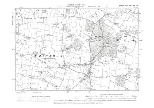 Wrentham, Benacre, old map Suffolk 1905: 19SW