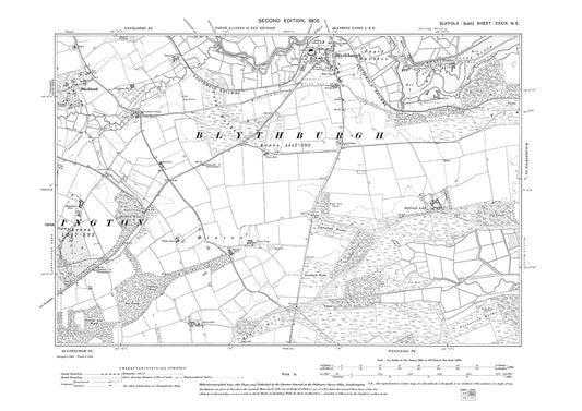 Blythburgh, Blackheath, old map Suffolk 1905: 39NE