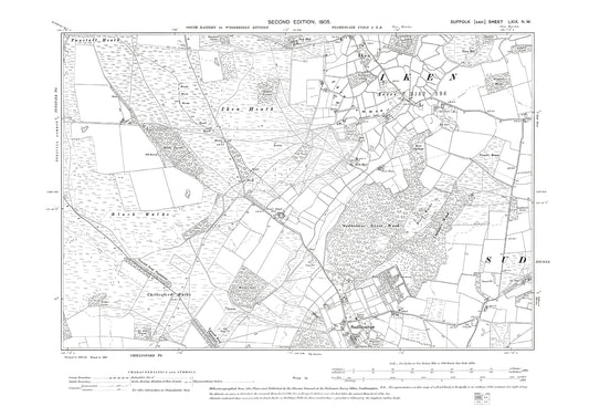 Sudbourne, Iken, old map Suffolk 1905: 69NW