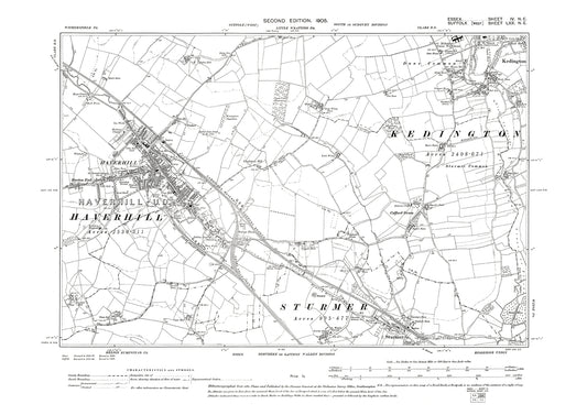 Haverhill, old map Suffolk 1899: 70NW