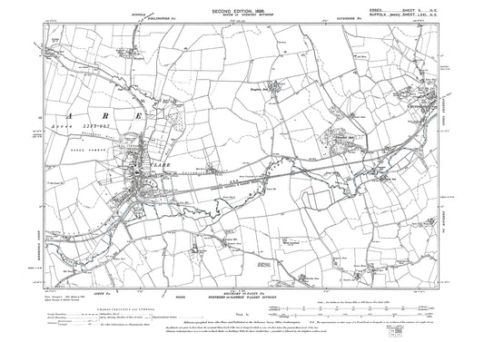 Clare, Cavendish, old map Suffolk 1898: 71NE