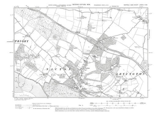 Nacton, Bucklesham (west), old map Suffolk 1904: 83NW