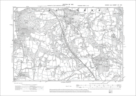 Balcombe, old map Sussex 1912: 15SW