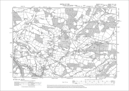 Wadhurst (north), Cousleywood, old map Sussex 1910: 18NE