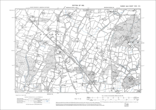 Southwater, Nuthurst (west), Sedgehurst Castle, old map Sussex 1912: 24NE