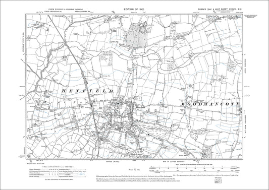 Henfield, old map Sussex 1912: 38SW