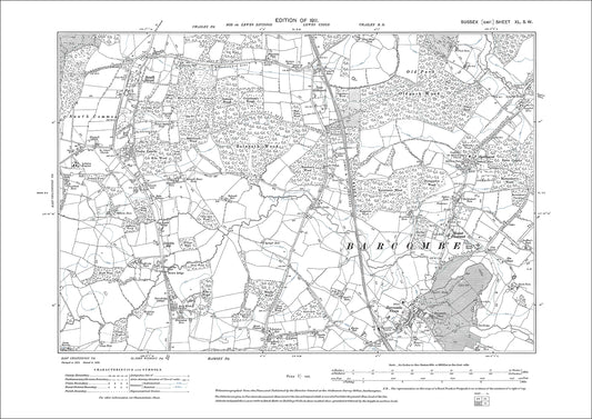 Barcombe Cross, Mount Pleasant, Spithurst, old map Sussex 1911: 40SW