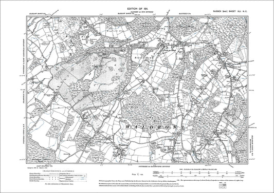 Waldron, Cross in Hand, Little London, old map Sussex 1911: 41NE
