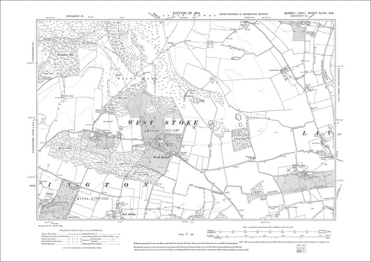 West Lavant, West Stoke, East Ashling (north), old map Sussex 1914: 48SW