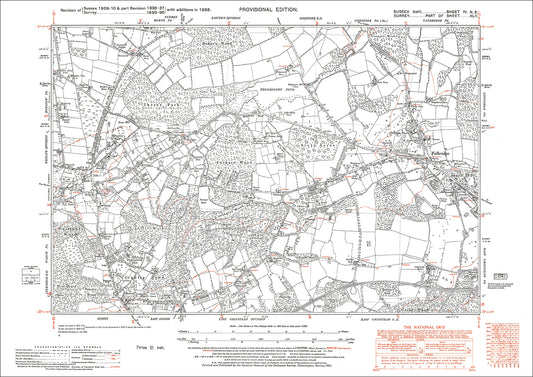 Crawley Down, Felbridge, old map Sussex 1938: 4NE
