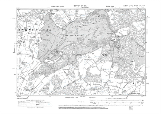 Catsfield (west), Brownbread St, Ponts Green, Asburnham, old map Sussex 1910: 57NW