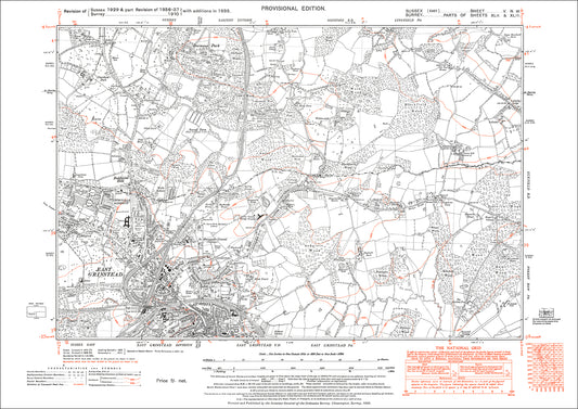 East Grinstead north, old map Sussex 1938: 5NW