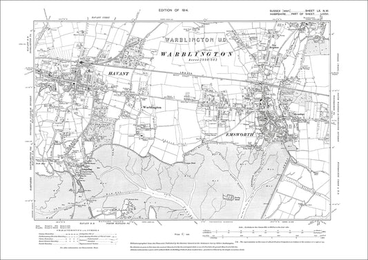 Emsworth, old map Sussex 1914: 60NW