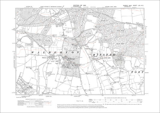 Walberton, Binstead, West Barnham, old map Sussex 1914: 62NE