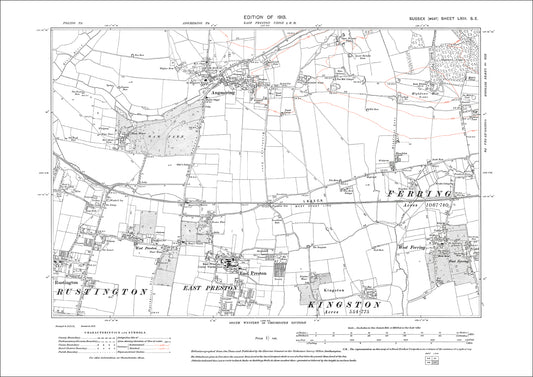 Angmering, old map Sussex 1913: 63SE