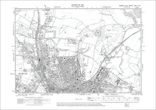 Brighton (north), Preston, old map Sussex 1912: 66NW