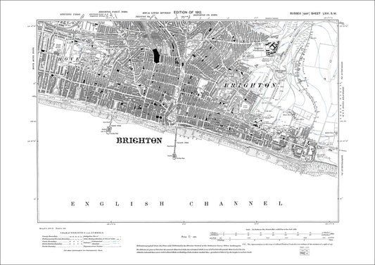 Brighton central, old map Sussex 1912: 66SW