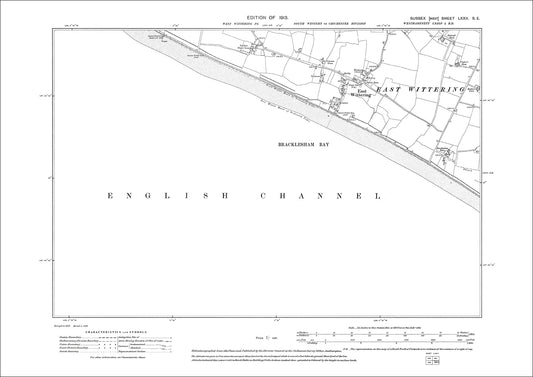 East Wittering, old map Sussex 1913: 72SE