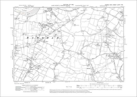 Birdham, Sidlesham, Highleigh, Somerley, old map Sussex 1913: 73NW