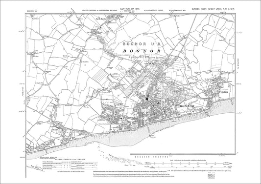 Bognor, Felpham, Aldwick, North Bersted, old map Sussex 1914: 74NW-SW