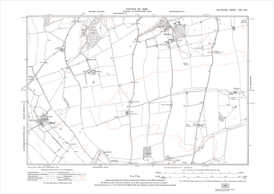 Overtown, Uffcott, old map Wiltshire 1925: 22NE