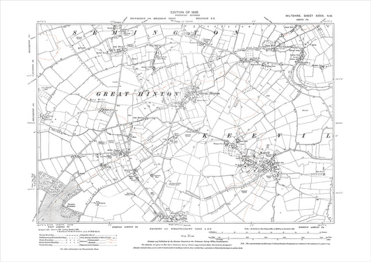 Keevil, Steeple Ashton (north), Ashton Common, old map Wiltshire 1928: 39NW