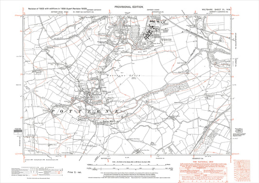 Devises (south), Potterne, old map Wiltshire 1926: 40NW