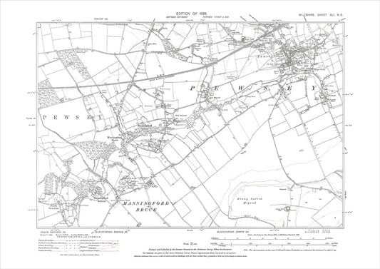 Pewsey, Manningford, old map Wiltshire 1926: 41NE