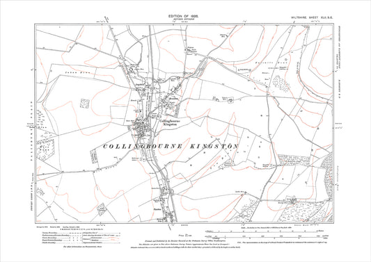 Collingbourne Kingston, Sunton, old map Wiltshire 1926: 42SE