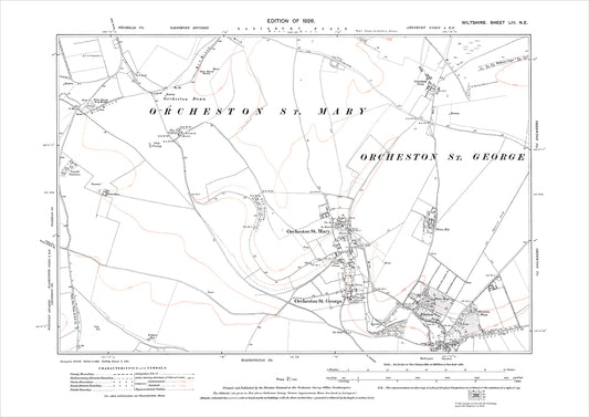 Orcheston St Mary and St George, Shrewton (north), old map Wiltshire 1926: 53NE