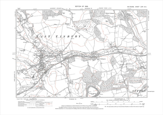 Tisbury, Chicksgrove, old map Wiltshire 1926: 64SE