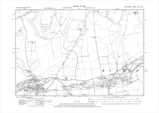 Broad Chalke, Bishopstone, Crouchestone, Stoke Farthing, old map Wilts 1926: 70NE