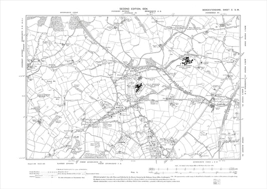 Longbridge, Rubery, Ruberyhill and Hollymoor Asylums, old map Worcestershire 1904: 10SW