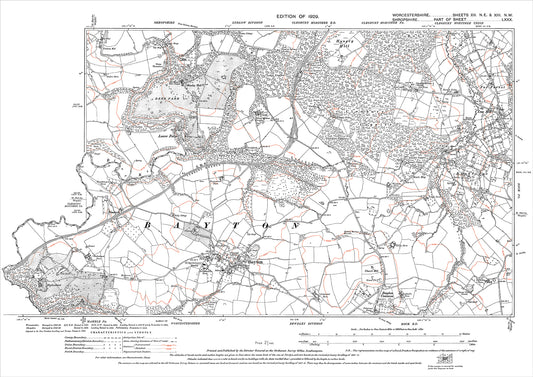 Bayton, Buckridge, old map Worcestershire 1929: 12NE-13NW