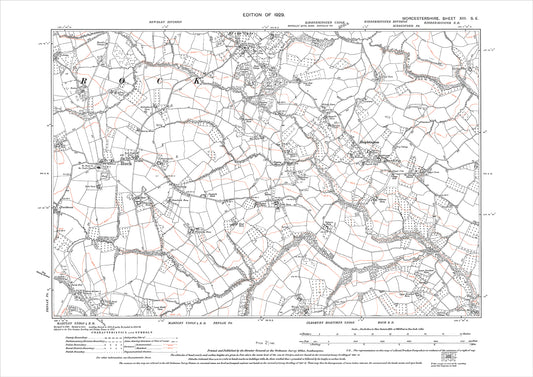 Rock, Heightington, old map Worcestershire 1929: 13SE