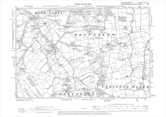 Stoke Bliss (south), Bank Street, old map Worcestershire 1905: 26NE