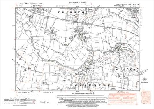 Charlton, Cropthorne, Fladbury, old map Worcestershire 1938: 42SW