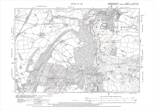Little Malvern, old map Worcestershire 1931: 46SE