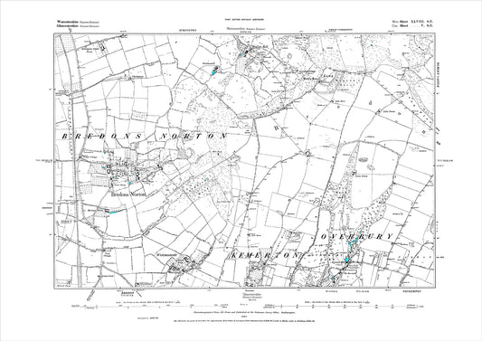 Bredons Norton, Westmancote, old map Worcestershire 1884: 48SE