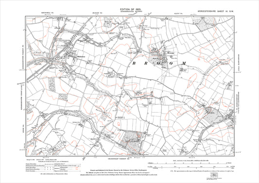Broom, Belbroughton (west), Blakedown, Yieldingtree, old map Worcestershire 1925: 9SW