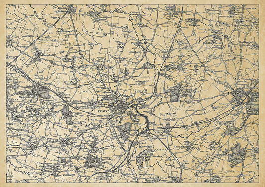 Yeovil in 1898, showing the town and the surrounding area