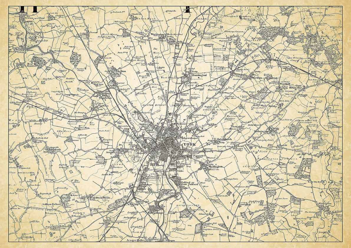 York in 1898, showing the town and the surrounding area