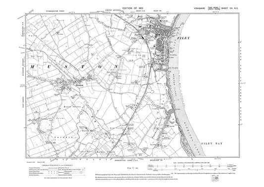 Filey, Muston, old map Yorkshire 1913: 110NE