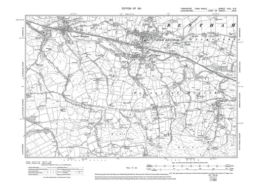 High Bentham, Lower Bentham, old map Yorkshire 1911: 112SE