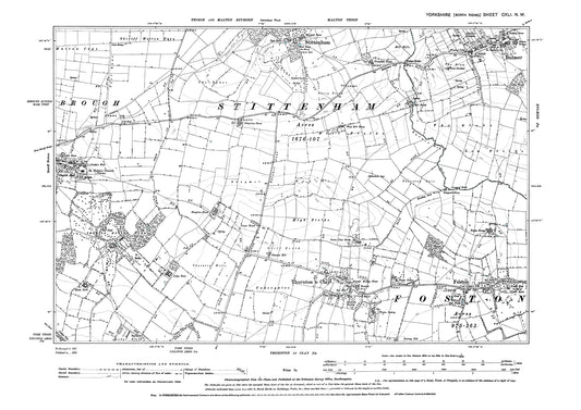 Sheriff Hutton (east), Stittenham, Thornton le Clay, Foston, Bulmer (part), old map Yorkshire 1893: 141NW